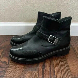 Be Natural Jana Comfort Fit Women Ankle Leather Boots Side Zip Size 39, US 8-8.5